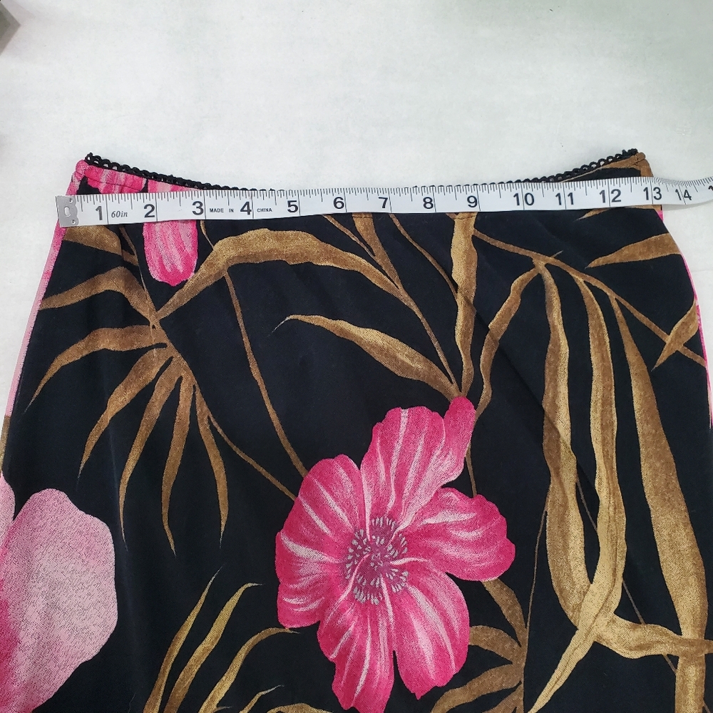 Cache Black Floral Two-Piece Skirt Set with Pink & Brown Print - Picture 8 of 16